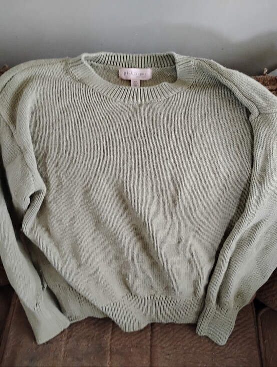 Philosophy Sweaters - Philosophy sage green knit crewneck sweater